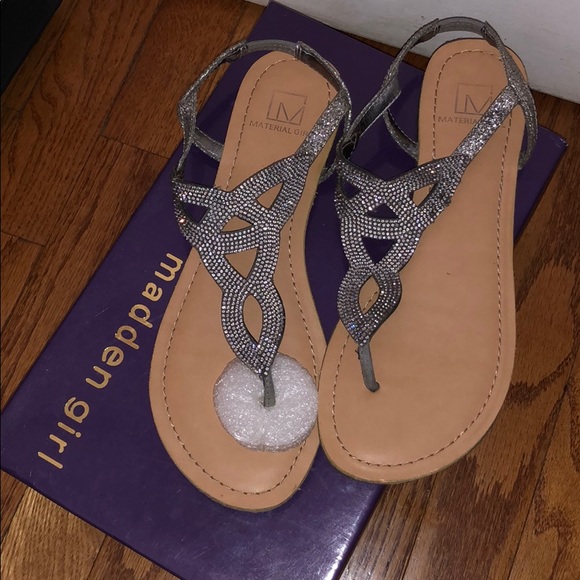 grey sparkly sandals